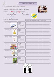 English Worksheet: Pairwork : Have you ever... ?