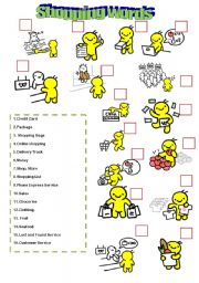 English Worksheet: Shopping Words Match