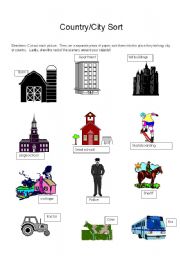 English worksheet: Country/City Picture Sort