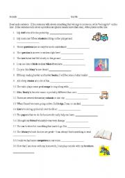 English Worksheet: Possessive or plural