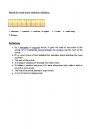 English Worksheet: writing for newspaper