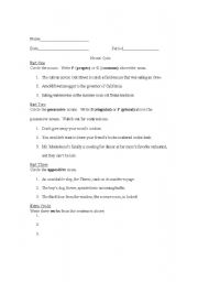 English Worksheet: Nouns Quiz