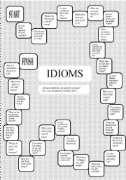 English Worksheet: Idioms - a boardgame - fully editable - B/W version