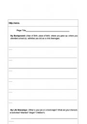 English Worksheet: Personal Introduction Blog Exercise