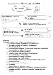 English Worksheet: Permission & Requests
