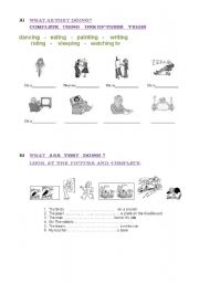 English worksheet: What are they doing ?  Part 1