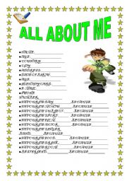 English Worksheet: ALL ABOUT ME