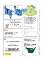 English Worksheet: Tongue-Twisters