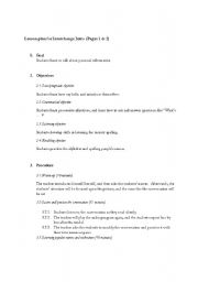 English Worksheet: Lesson plan for Interchange Intro (Pages 1 & 2)