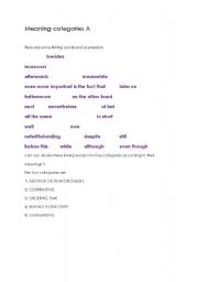 English worksheet: Advanced exercise on linking words