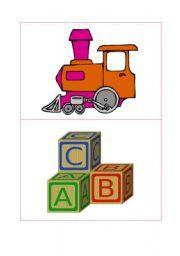 English worksheet: Toys (a train, blocks, ball, plane)