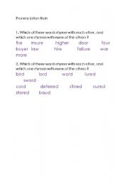 English worksheet: Pronunciation flash 1