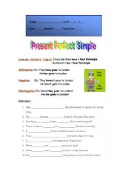 English worksheet: present perfect