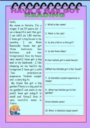 English Worksheet: A reading text about have/has got