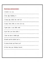English Worksheet: rearrange