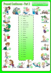 English Worksheet: Present Continuous - Part 3
