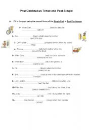 English Worksheet: Past continuous and past simple