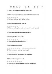 English Worksheet: FOOD PASSWORD