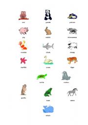 English worksheet: Animals Picture Dictionary (part 2)