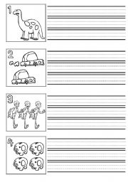 English Worksheet: Numbers Handwriting practice