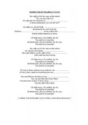 English worksheet: song