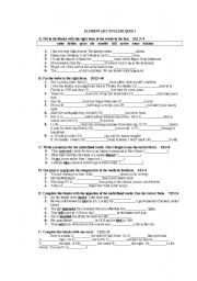 English Worksheet: Elementary Englisg Quiz 1