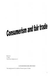 English Worksheet: consumerism and fair trade