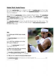 English Worksheet: Rafa Nadal - Present Perfect