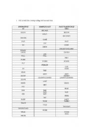 English worksheet: Verbs and Present Simple