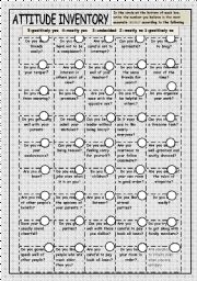 English Worksheet: Attitude Inventory