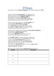 English Worksheet: TV SONG