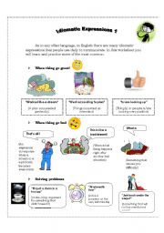 English Worksheet: Idiomatic Expressions 1