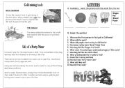 English Worksheet: California Gold Rush part 3