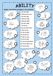 English Worksheet: ABILITY