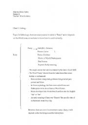 English worksheet: types of paragraphs