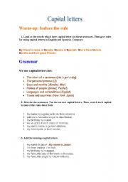 English worksheet: Capital Letters