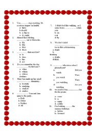 English worksheet: grammar Quiz