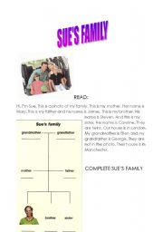 English worksheet: sues family