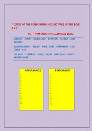 English worksheet: ADJECTIVES