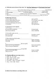 English Worksheet: simple past tense and past continuos tense