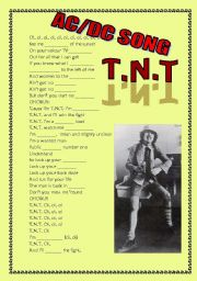 English Worksheet: tnt song (exercises, speaking, reading and listening)
