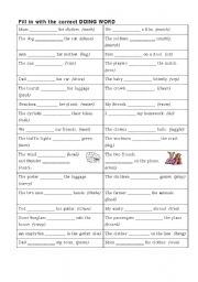 English Worksheet: Doing Words