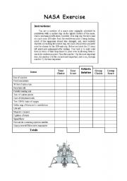 English Worksheet: NASA Exercise