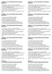 English Worksheet: SPEAKING - ROUTINES