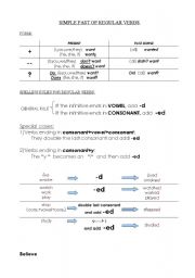 English worksheet: Regular Past Verbs formation