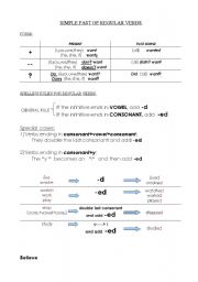 English Worksheet: Regular Past Verbs formation