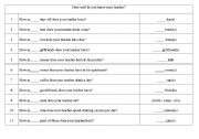 English Worksheet: How well do you know your teacher (how much/how many)