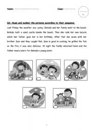 English Worksheet: Reading - Past Tense