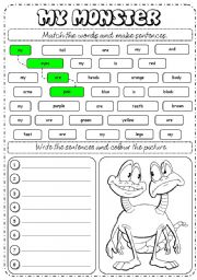 English Worksheet: My monster