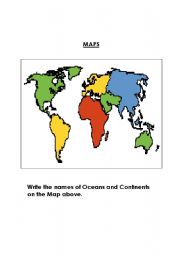 English Worksheet: The World Map